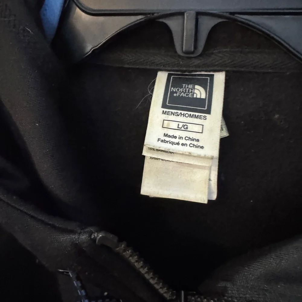 The North‎ Face Black Jacket Gopcore with with hood Blue Trim XL